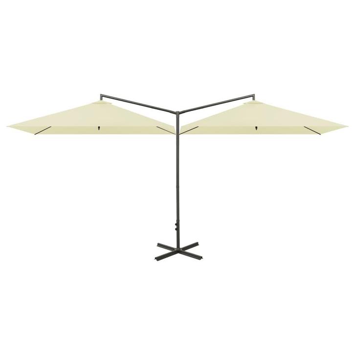 Dubbele Parasol 600cm | Retour Deal | 46% Korting!, Tuin en Terras, Parasols, Meer dan 4 meter, Nieuw, Stokparasol, Verzenden