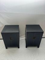 Kast - Zwart Chinese met Ronde Sluiting - Hout