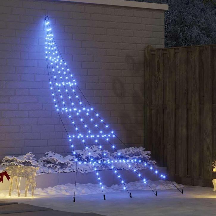 vidaXL LED Kerstboom met Grondspikes met 168 LED Blauw 300, Diversen, Kerst, Nieuw, Verzenden