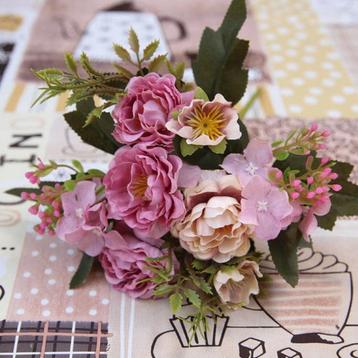 Kunst Boeket - Zijden Rozen Roos Bloemen Luxe Boeketten, Verzenden