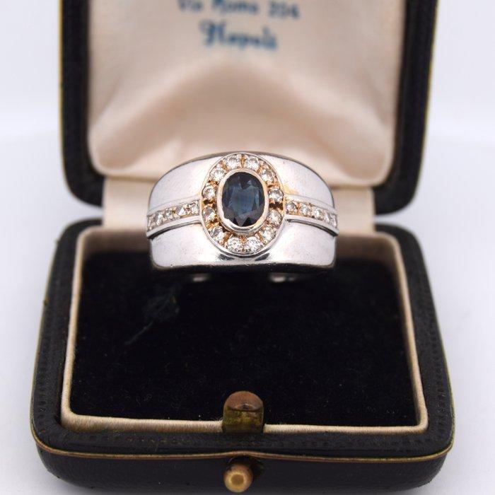 Bague de cocktail - 18 carats Or blanc - 1.25ct. tw. Saphir, Bijoux, Sacs & Beauté, Bijoux anciens