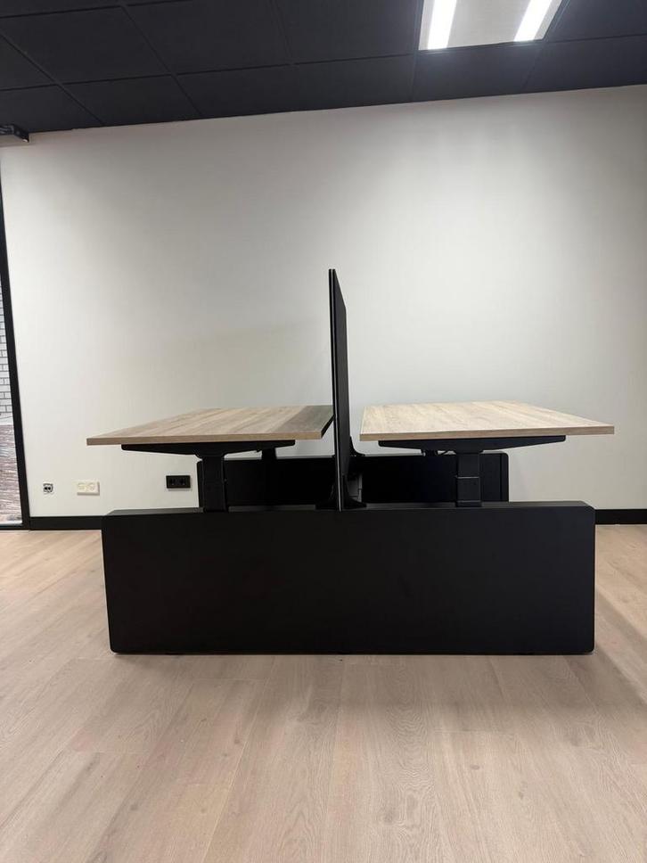 Zit Sta Bureau Met Wang - Duo Werkplek - Kantoorinrichting, Huis en Inrichting, Bureaus, Stabureau, Nieuw, Elektrisch, In hoogte verstelbaar