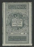 Koninkrijk Italië 1921 - Dante 15 cent grijs NIET uitgegeven, Postzegels en Munten, Gestempeld