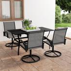 vidaXL 5-delige Tuinset textileen en staal, Tuin en Terras, Tuinsets en Loungesets, Verzenden, Nieuw, Tuinset