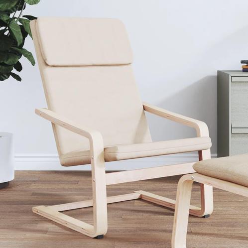 vidaXL Relaxstoel stof crèmekleurig, Huis en Inrichting, Fauteuils, Nieuw, Verzenden