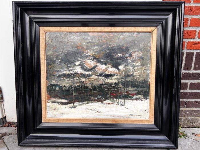 Albert Saverys (1886 - 1964) - Dorp in de Sneeuw, Antiek en Kunst, Kunst | Schilderijen | Klassiek