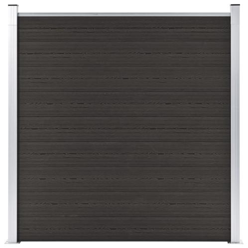 vidaXL Schuttingpaneel 180x186 cm HKC zwart, Tuin en Terras, Tuinhekken en Hekwerk, Nieuw, Verzenden