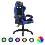 vidaXL Racestoel met RGB LED-verlichting kunstleer blauw en, Huis en Inrichting, Bureaustoelen, Verzenden, Nieuw