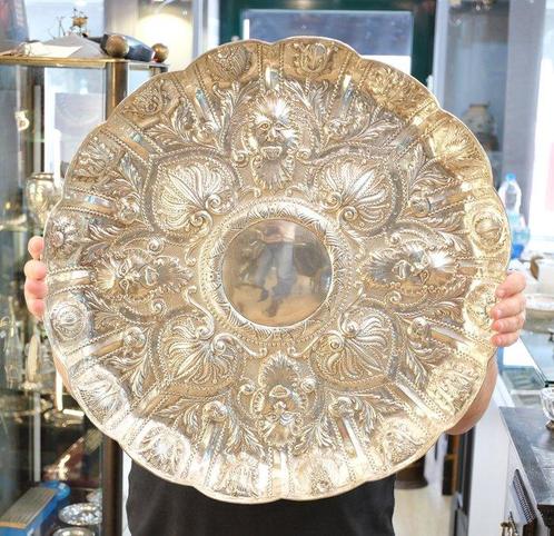 Plateau plat - Argent 833 - d. 59,5 cm LARGE, Antiek en Kunst, Antiek | Zilver en Goud