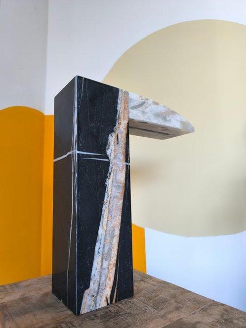 Zelfgemaakt - Lampe de table - Arc-en-ciel donyx et Nero, Antiek en Kunst, Kunst | Designobjecten