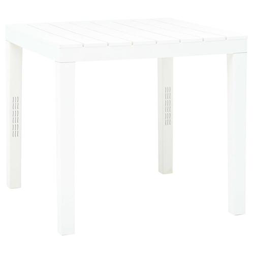 vidaXL Tuintafel 78x78x72 cm kunststof wit, Tuin en Terras, Tuintafels, Nieuw, Verzenden
