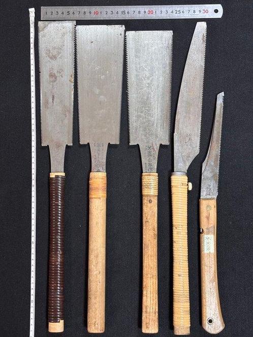 Set of 5 Traditional Japanese Hand Saws - Outil de travail, Antiek en Kunst, Antiek | Speelgoed