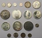 Monde. Lot van 18 stuks diverse zilveren munten. 1918/1997