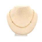 9 Krt. saffier kralen ketting | 44 cm (magneet slot), Ophalen of Verzenden, Goud, Met edelsteen