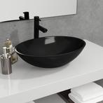 vidaXL Wasbak 50x37x14 cm glas zwart, Doe-het-zelf en Bouw, Verzenden, Nieuw