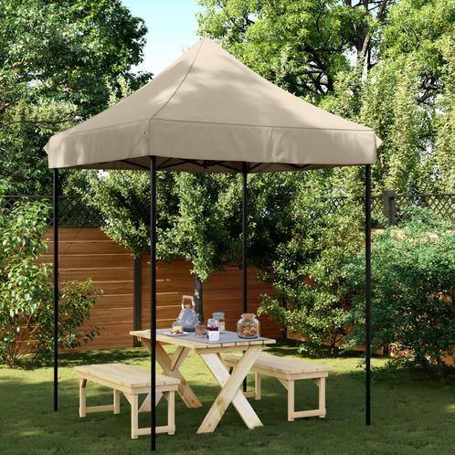 vidaXL Partytent inklapbaar pop-up 200x200x306 cm taupe, Tuin en Terras, Partytenten, Nieuw, Verzenden