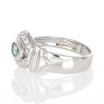 Zonder Minimumprijs - Ring - 18 karaat Witgoud Smaragd -, Nieuw