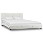 vidaXL Cadre de lit Blanc Similicuir 140 x 200 cm, Maison & Meubles, Chambre à coucher | Lits, Neuf, Verzenden