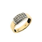 Gouden fantasie ring met zirconia (gouden sieraden), Gebruikt, Overige kleuren, Ophalen of Verzenden, 17 tot 18