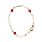 Armband - 18 karaat Geel goud Koraal, Handtassen en Accessoires, Armbanden, Nieuw