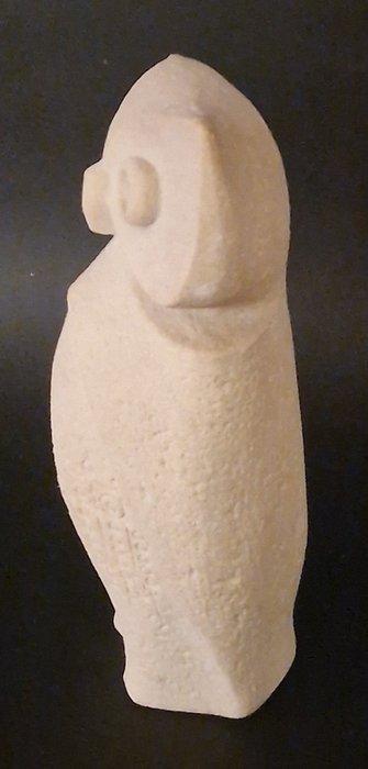 Beeldje, HIBOU - 23 cm - Gips - 1970, Antiquités & Art, Curiosités & Brocante