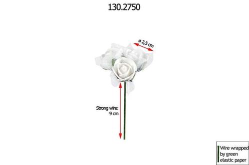 Actie mini foamrose met tule wit bulk pak 96*3 roosjes is, Huis en Inrichting, Woonaccessoires | Kunstplanten en Kunstbloemen