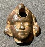 Oud-Romeins Brons Hoofd van Eros secundair doorboord om als, Antiek en Kunst
