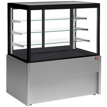Vitrine | Grijs | 4 Plateaus + 2 Schuifdeuren |, Verzenden