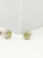 Zonder Minimumprijs - Oorbellen - 14 karaat Witgoud Saffier, Handtassen en Accessoires, Oorbellen, Nieuw