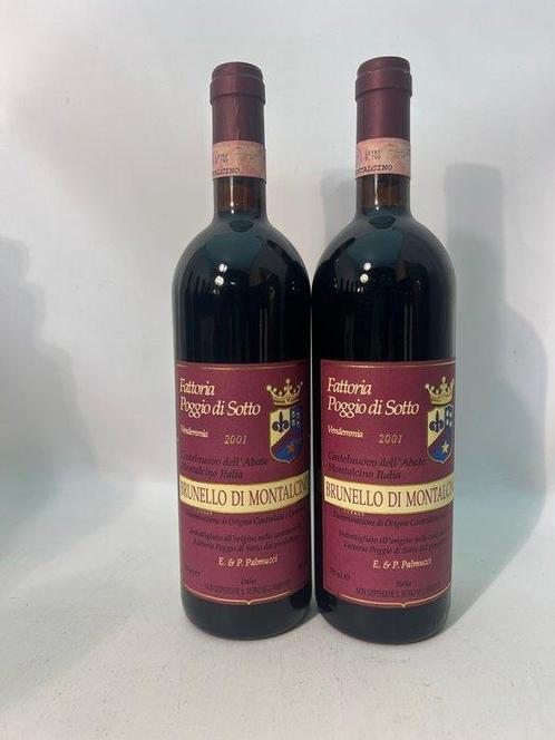 2001 Poggio di Sotto - Brunello di Montalcino - 2 Flessen, Verzamelen, Wijnen