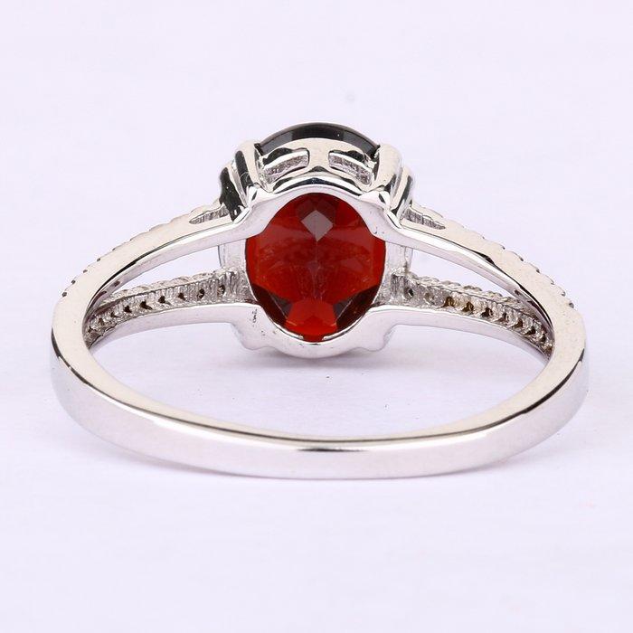 Zonder Minimumprijs - Ring Zilver - 2.78ct. tw. Granaat -, Handtassen en Accessoires, Ringen