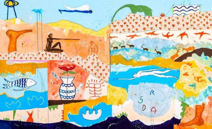 Alfonso Sánchez - Behind the landscape - XXL - NO Reserve, Antiek en Kunst, Kunst | Schilderijen | Modern