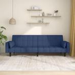 vidaXL Slaapbank 2-zits met 2 kussens stof blauw, Verzenden, Nieuw