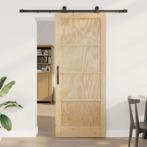 vidaXL Schuifdeuren set Naturel en zwart 86 x 211 cm, Doe-het-zelf en Bouw, Verzenden, Nieuw