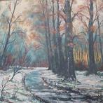 Sigmund Snore (1942). Dutch school - Winter landscape, Antiek en Kunst