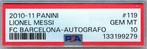 2010/11 Panini FC Barcelona - Autografo - Gem Mint - Lionel