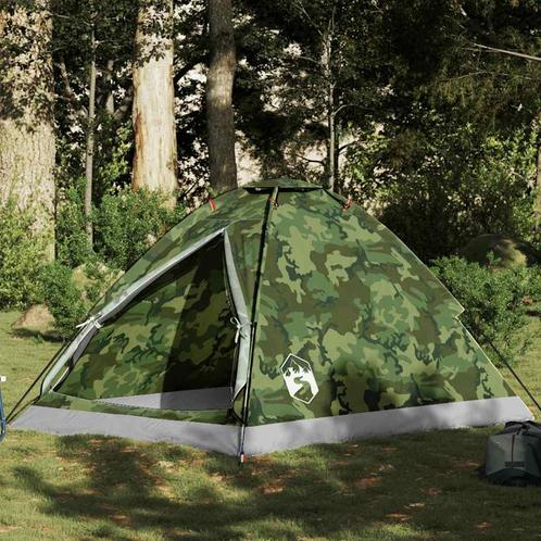 vidaXL Koepeltent 2-persoons waterdicht camouflage, Caravans en Kamperen, Tenten, Nieuw, Verzenden