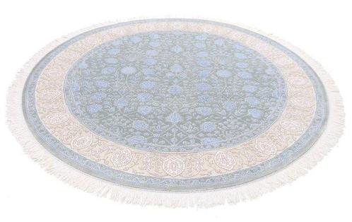 Round Tabriz Wool & Silk Carpet with Luxurious Design -, Huis en Inrichting, Stoffering | Tapijten en Vloerkleden