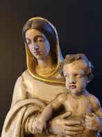 Magnifique antique grande statue polychrome de 83 cm, main