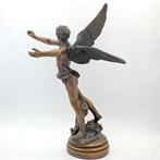 Beeld, Gevleugelde engel - 41 cm - Brons, Antiek en Kunst
