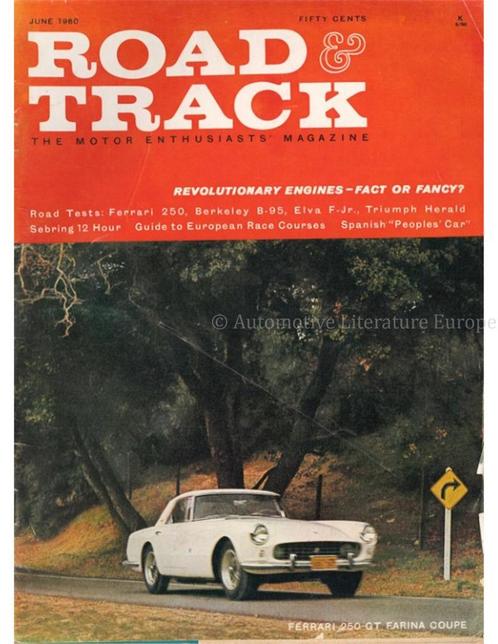 1960 ROAD AND TRACK MAGAZINE JUNI ENGELS, Livres, Autos | Brochures & Magazines, Enlèvement ou Envoi