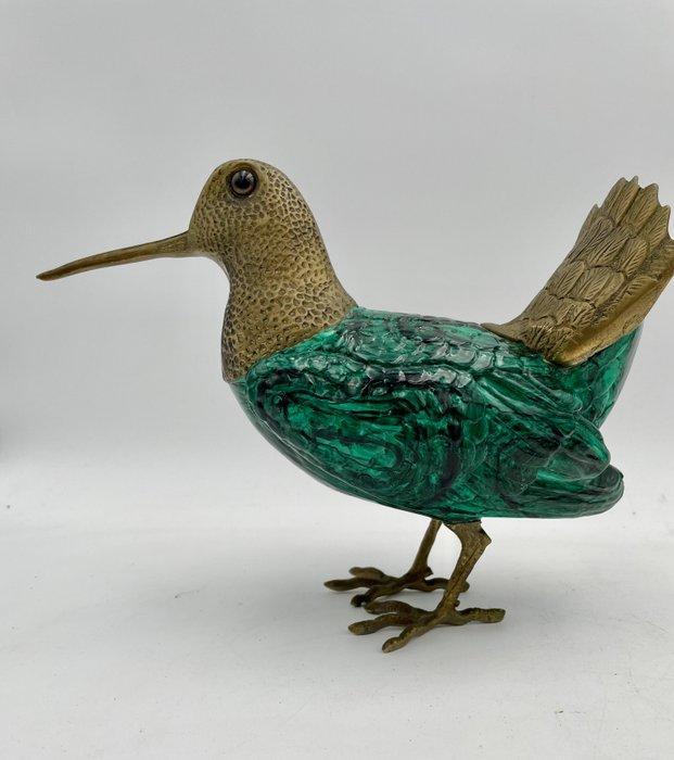 sculptuur, RARE Bird MALEVOLTI Italy - Woodcock in Brass and, Huis en Inrichting, Overige Huis en Inrichting