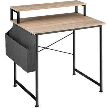 Bureau met plank en organizer - Industrieel licht hout, eike beschikbaar voor biedingen