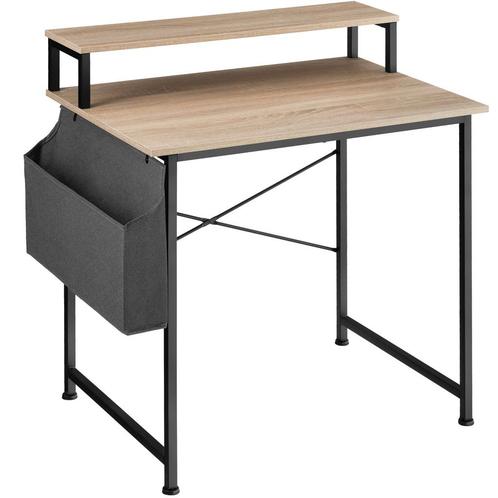 Bureau met plank en organizer - Industrieel licht hout, eike, Maison & Meubles, Bureaux, Envoi