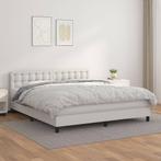 vidaXL Boxspring met matras kunstleer wit 160x200 cm, Maison & Meubles, Verzenden