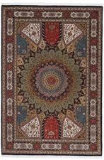 Tapis Tabriz en laine et soie au design Gonbad - Tapis - 277