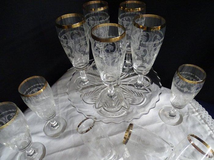 Champagne fluitje (12) - Kristal, Antiek en Kunst, Antiek | Meubels | Tafels