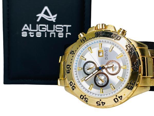 Veiling - August Steiner | Gouden Multifunctie Chronograaf, Handtassen en Accessoires, Horloges | Heren