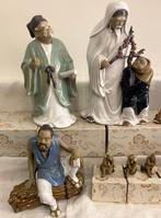 Beeldje - Set of 9 clay Chinese Figurines Depicting Asian, Antiek en Kunst