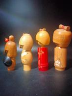 Beeld, Vier cute faces Vintage Japanse Creatieve Kokeshi